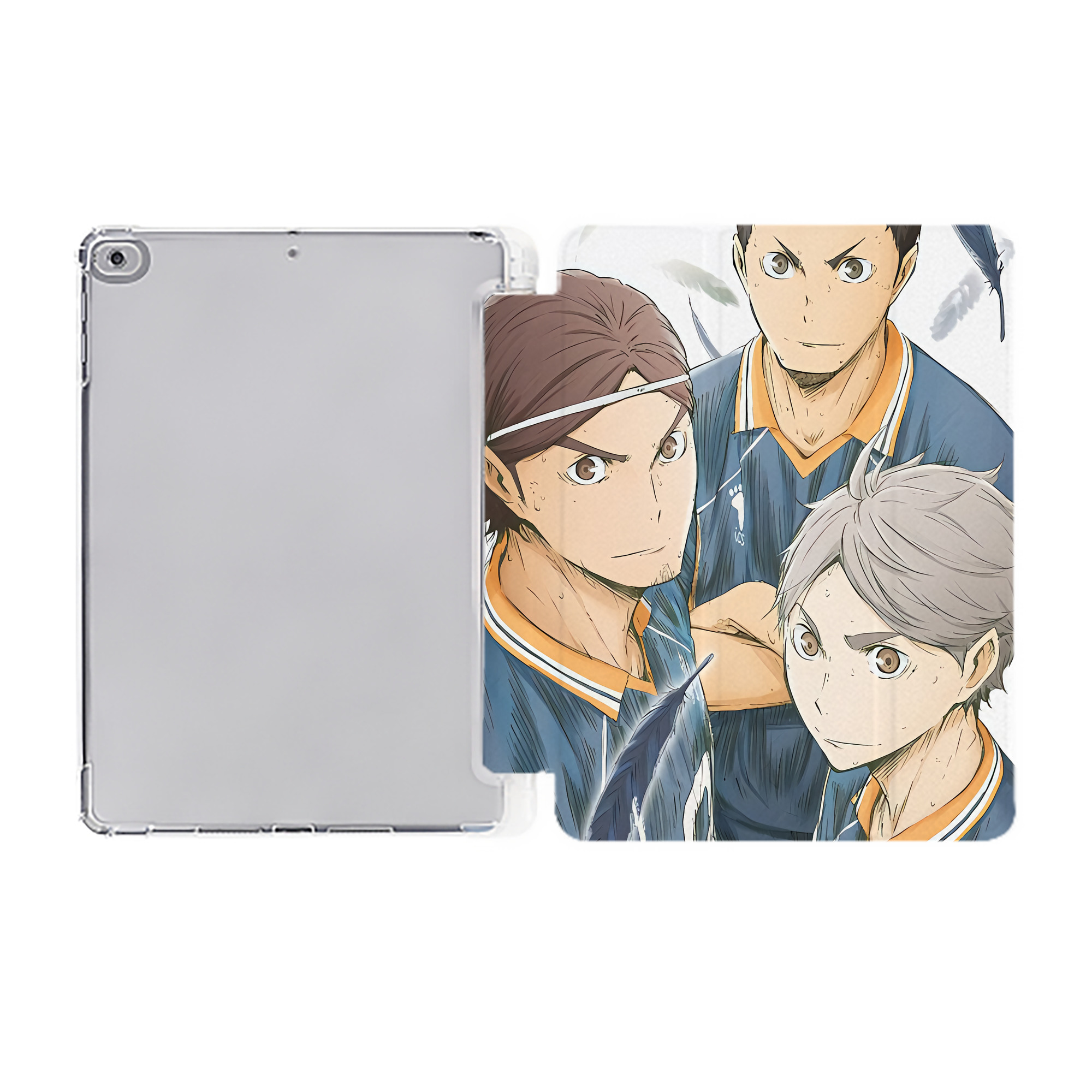 （画像用） ハイキュー!! Haikyu!! IPad ケース ペン収納付き 三つ折りスタンド PUレザー×シリコン 対応機種9.5/10.5/10.9インチ